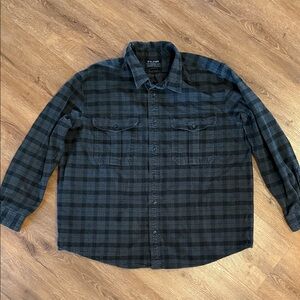Filson Black and Grey Plaid Button-Down Shirt